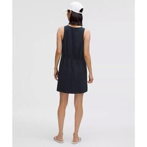 Lululemon Organic Cotton Cinched Waist Dress Navy XL NWT